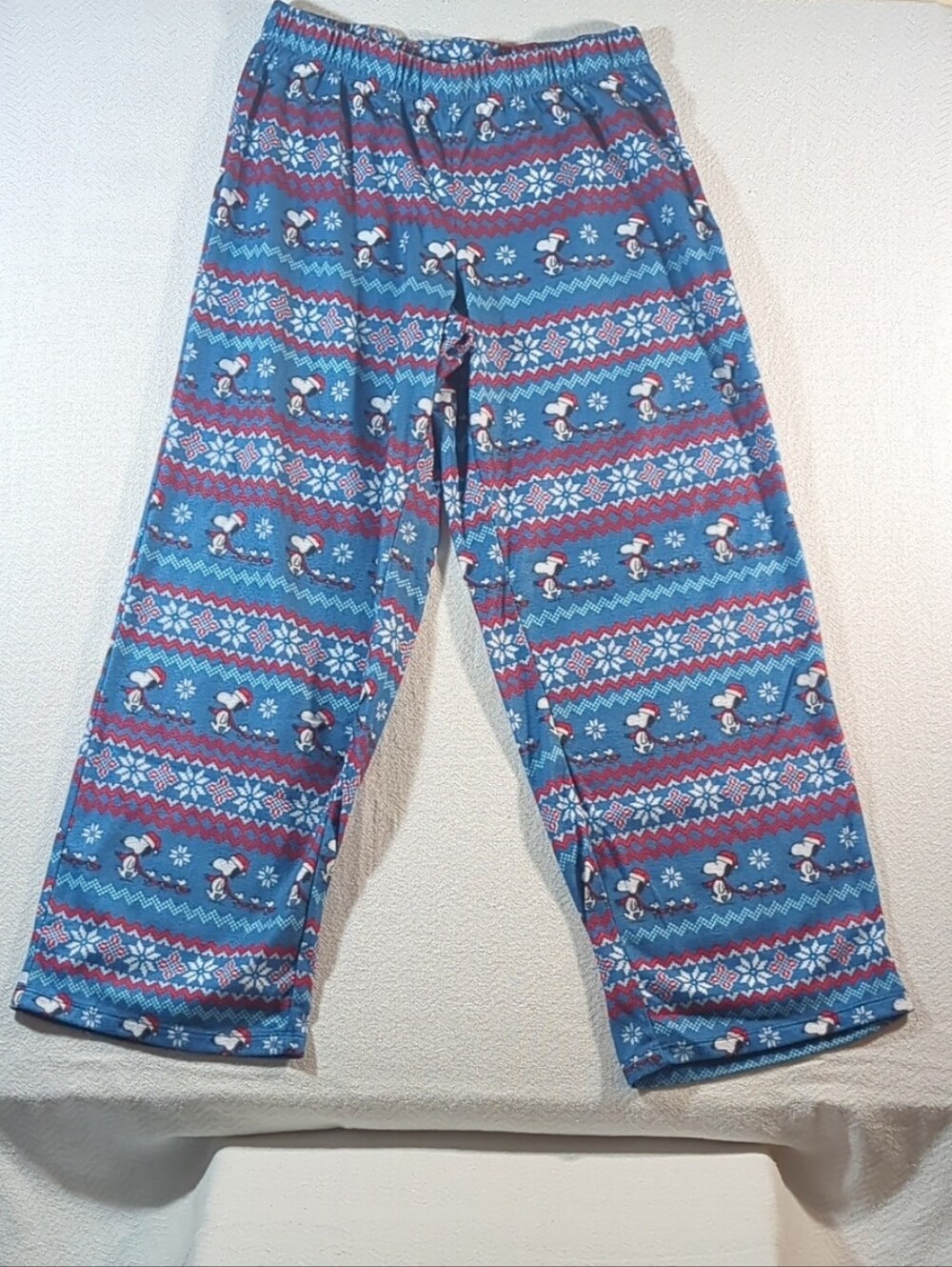 Munki Munki Nite Nite Snoopy Christmas Fleece Pajama Pants, Size L